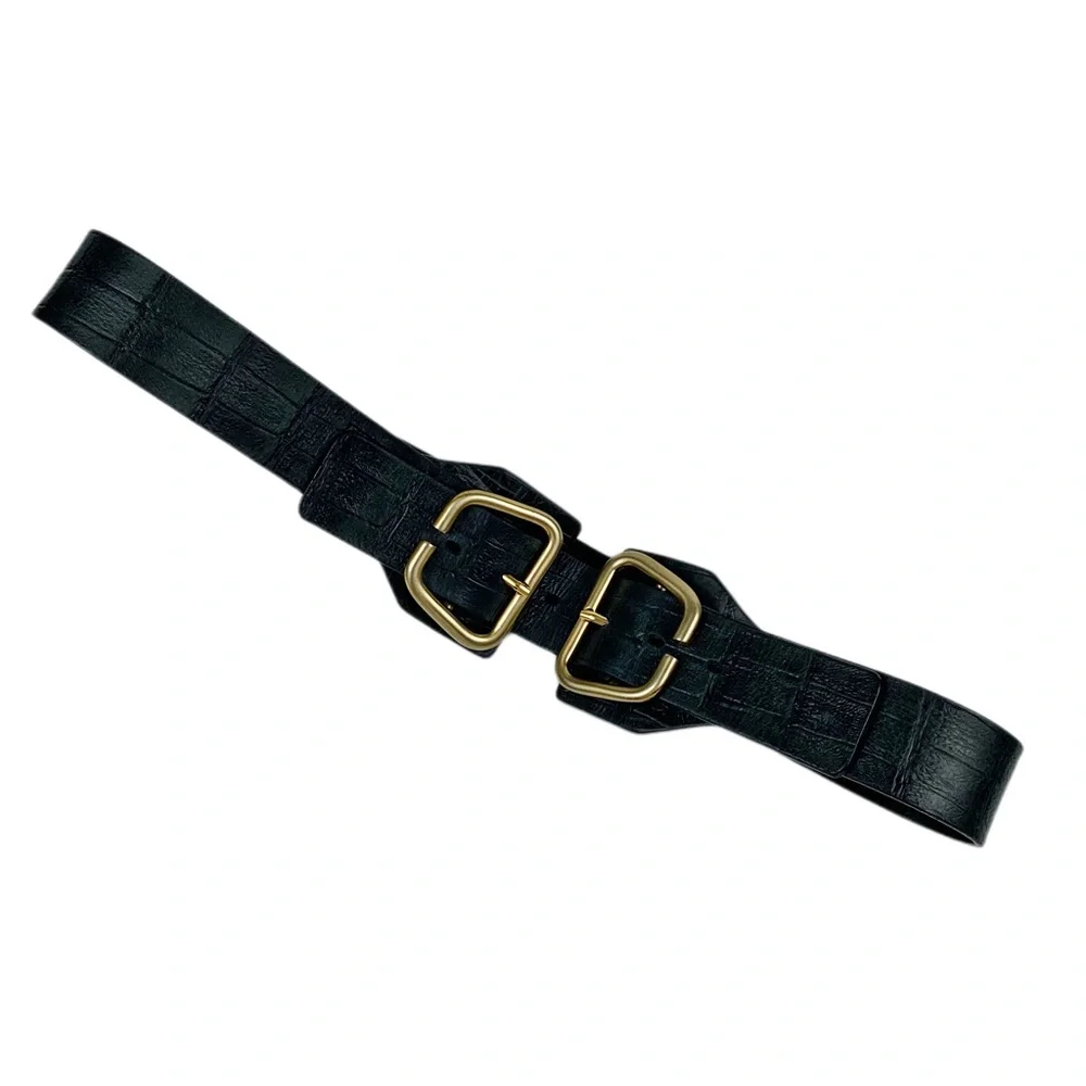 Dismiro Italian Genuine Croc Leather 2” Belt Size Lg 32”- 34”
